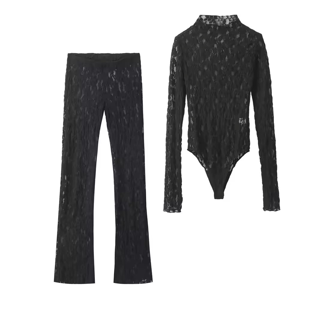 Elegant Lace Long Sleeve Bodysuit